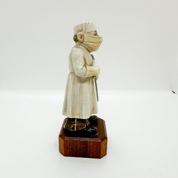 SOLD Vtg Anri Toriart Carved Wood Doctor Surgeon Creepy Halloween Oddities Weird - Picture 5 of 7